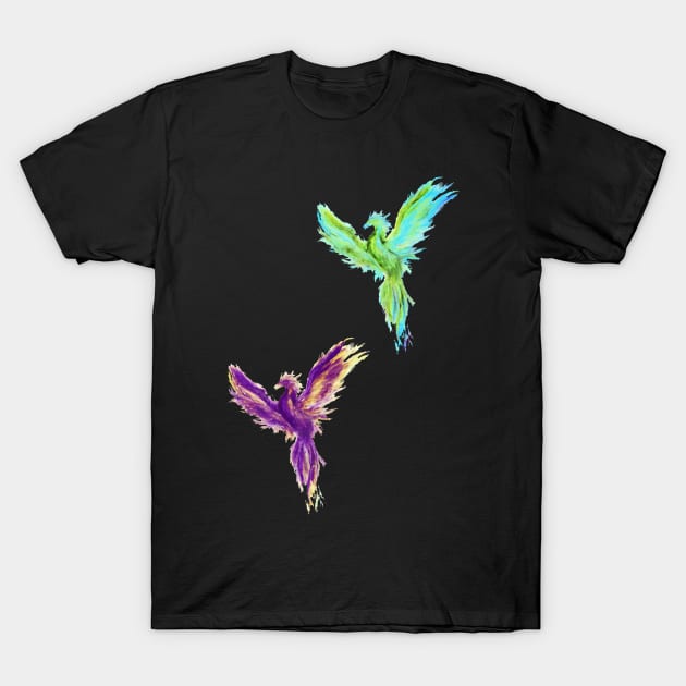 purple/blue phoenix T-Shirt by xaxuokxenx